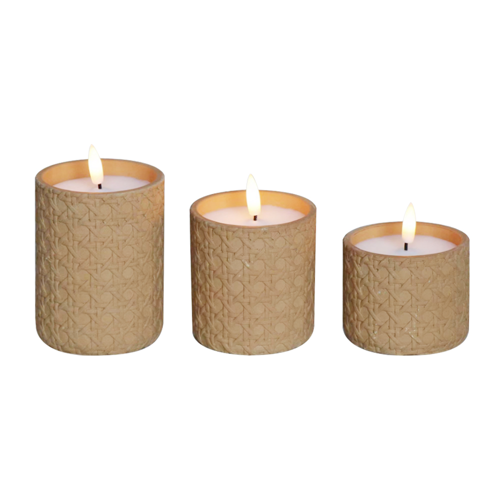 LED Realist Flame Battery Cement 3d Wick Lumânare