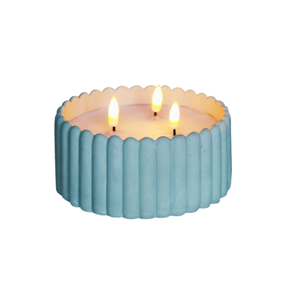 LED -uri cu baterie de decorare ciment ciment 3d lumânare de fitil