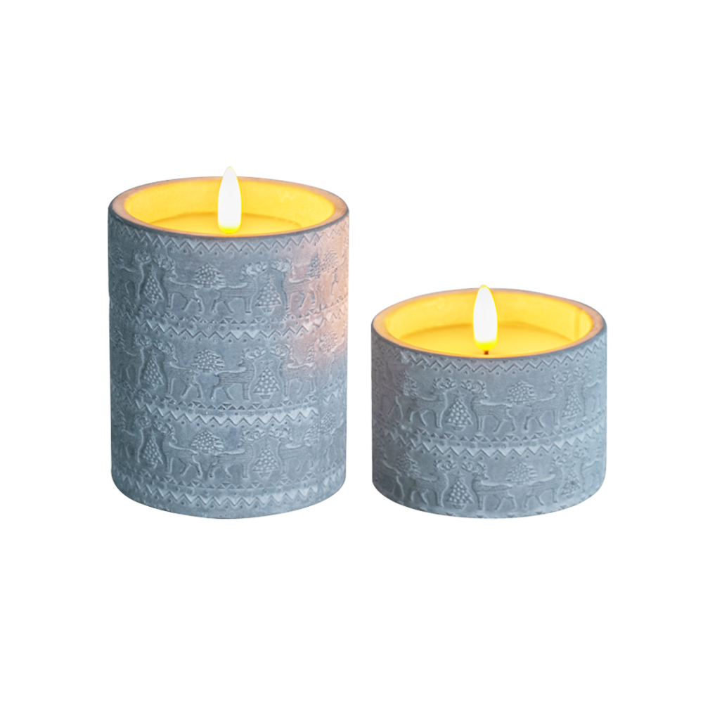 LED 3D Flameless Electronic Glossy Ciment Cenle