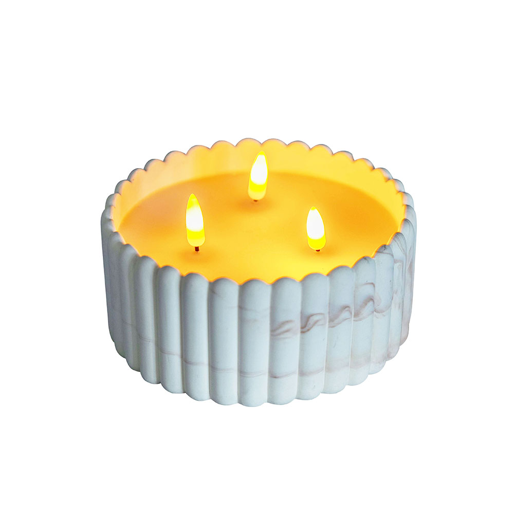 LED -uri cu baterie de decorare ciment ciment 3d lumânare de fitil